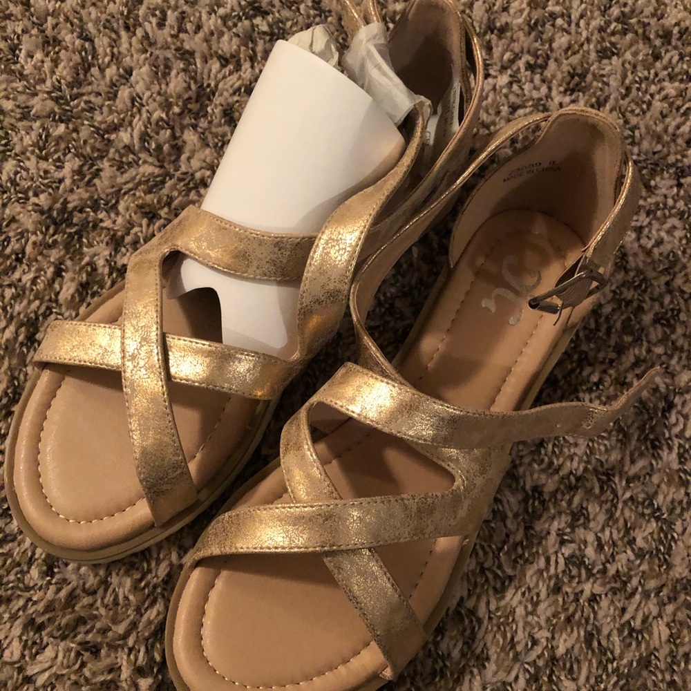 Journey + Crew rose gold sandals
